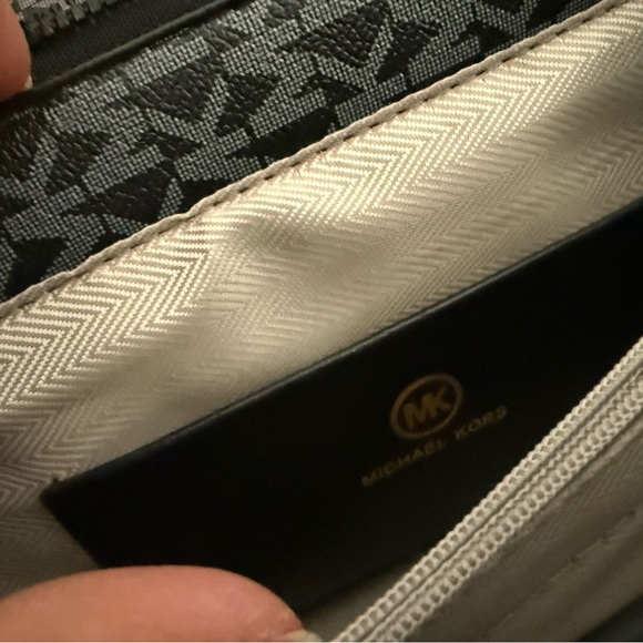 Michael Kors Black and Grey MK Logo Top-Handle Crossbody - Picture 3 of 4